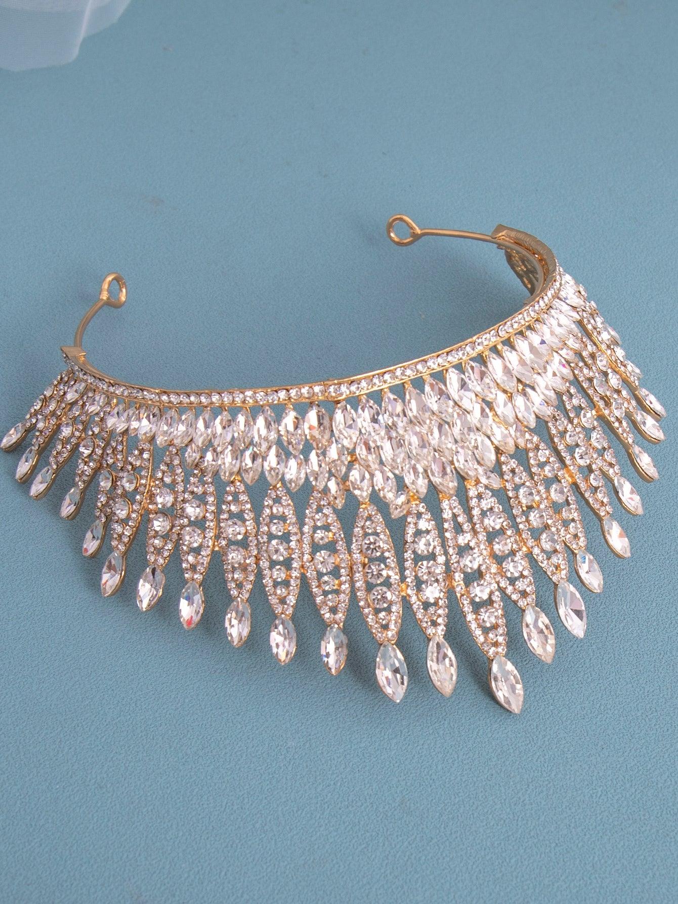 Rhinestone Decor Crown Design Bridal Headband - Lasercutwraps Shop