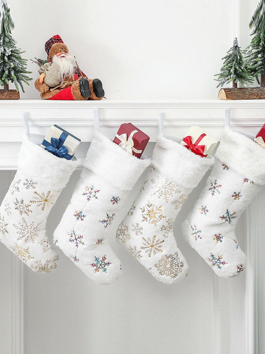 1pc Snowflake Pattern Christmas Stocking Decoration - Lasercutwraps Shop