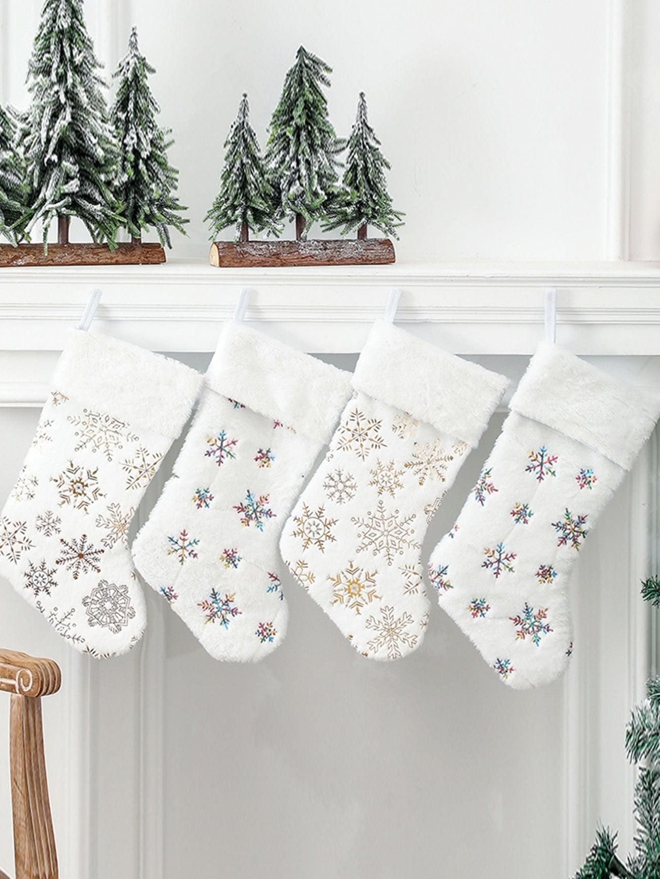 1pc Snowflake Pattern Christmas Stocking Decoration - Lasercutwraps Shop