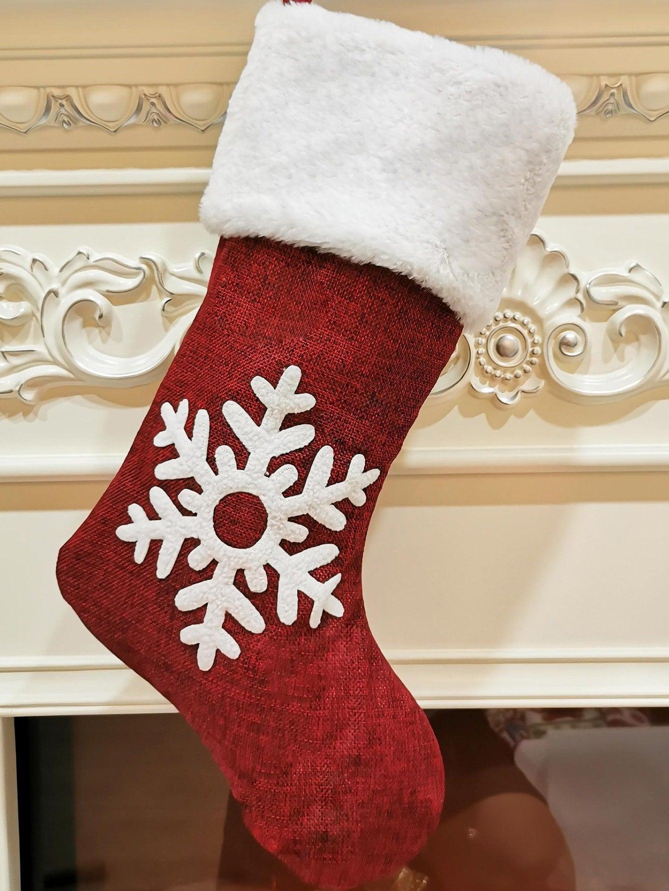 1pc Snowflake Pattern Christmas Stocking Decoration - Lasercutwraps Shop