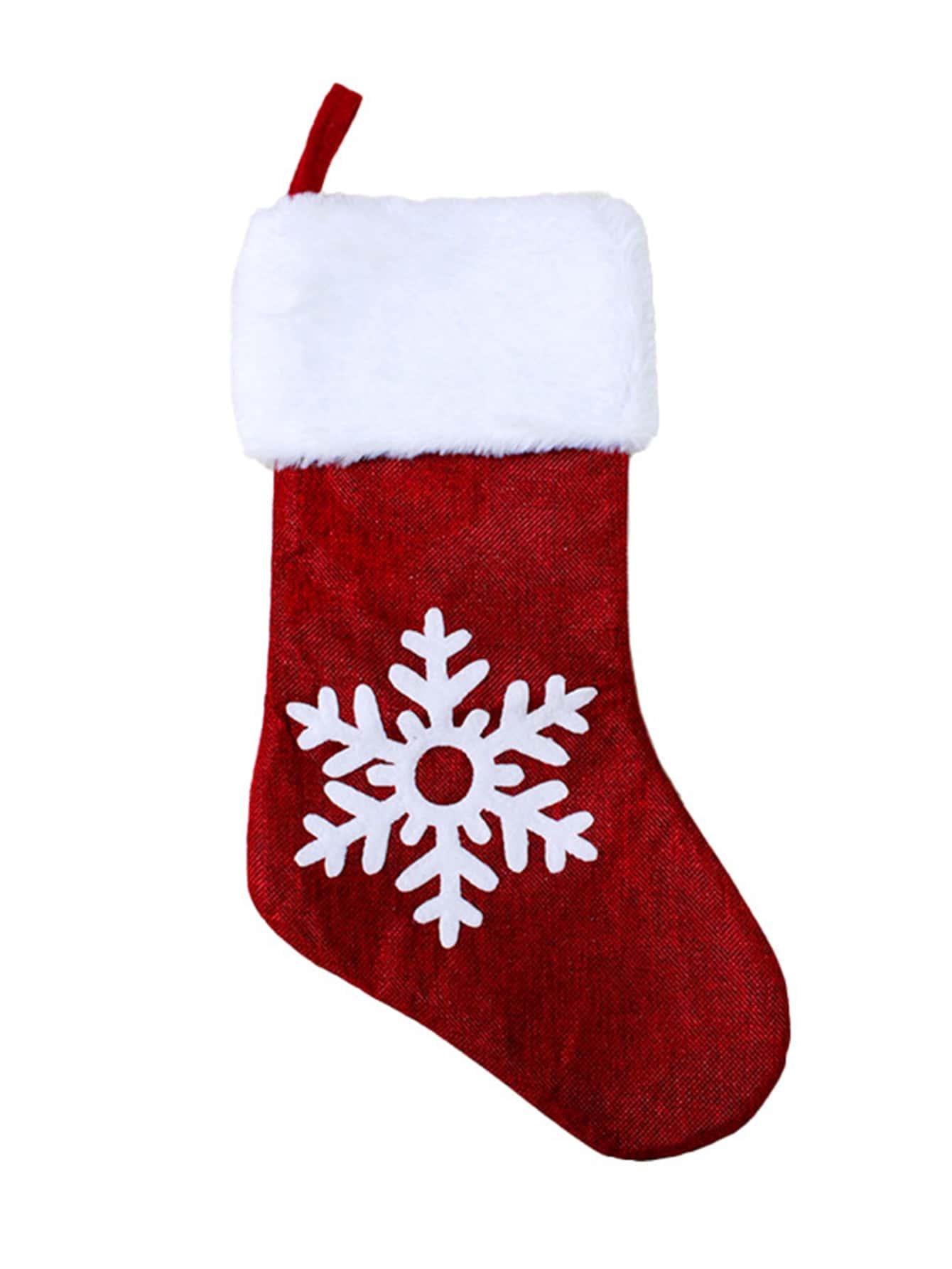 1pc Snowflake Pattern Christmas Stocking Decoration - Lasercutwraps Shop