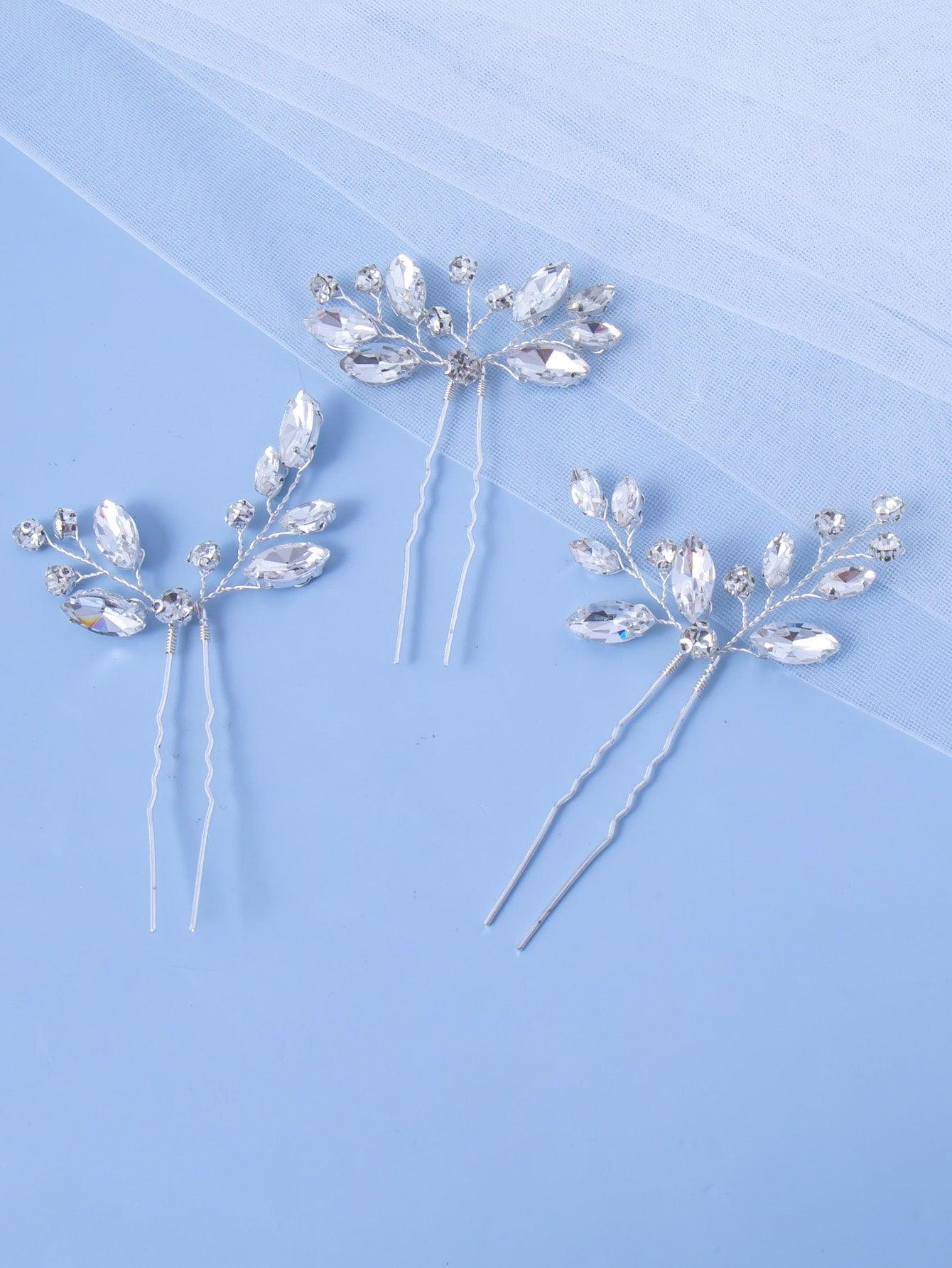 4pcs Rhinestone Decor Bridal Headwear Set - Lasercutwraps Shop