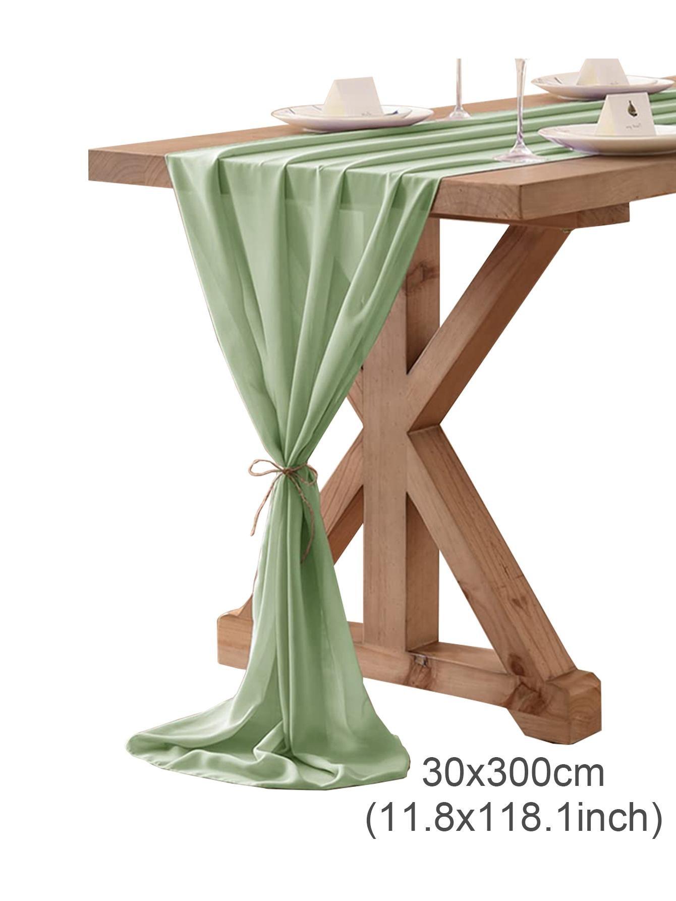 1pc Solid Color Chiffon Disposable Table Runner, Modern Soft Kitchen Table Runner For Dining Table - Lasercutwraps Shop