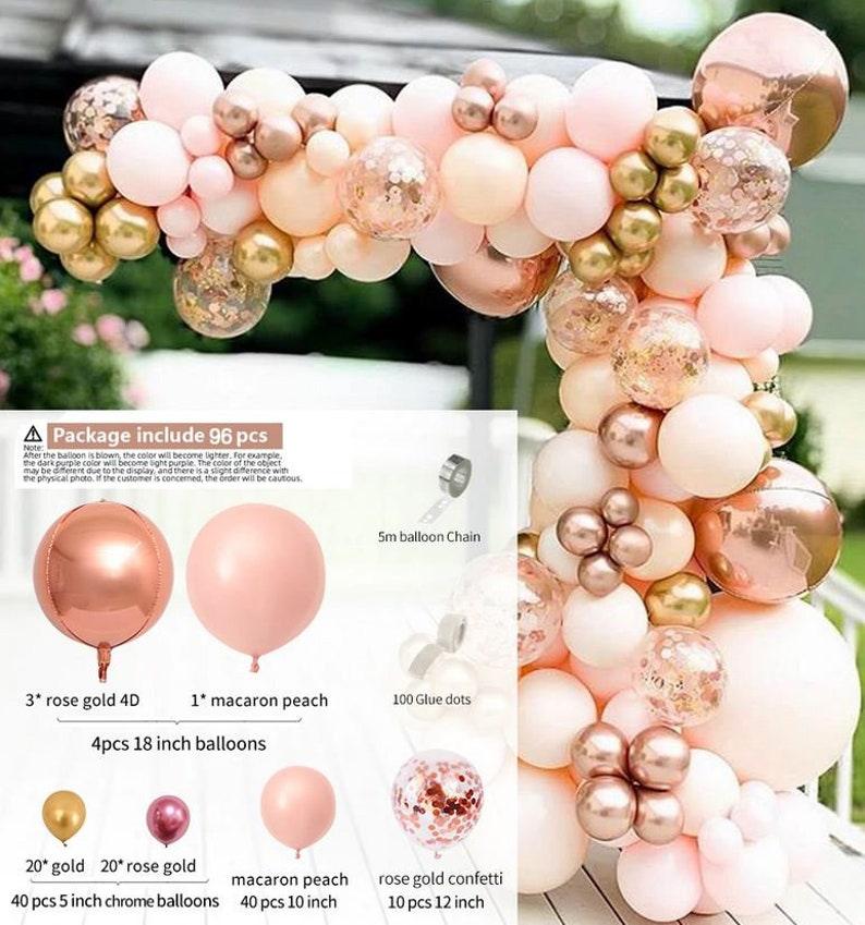 96PCS Peach and Rose Gold Balloons Garland Arch Kit for Baby Shower Birthday Wedding - Lasercutwraps Shop