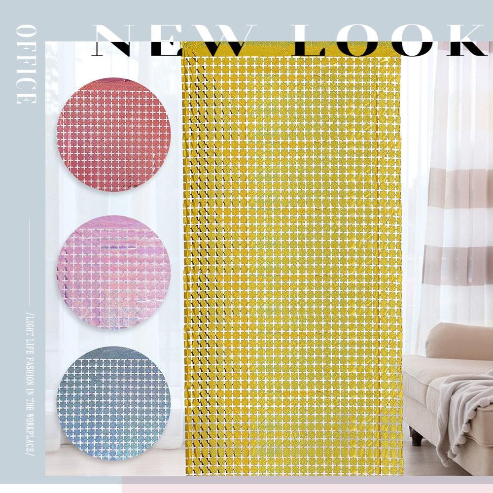 2 Pack Party Glitter Curtain Backdrop Decorations Silver Rose Gold Laser Party Curtain for Birthday Wedding Party Background - Lasercutwraps Shop