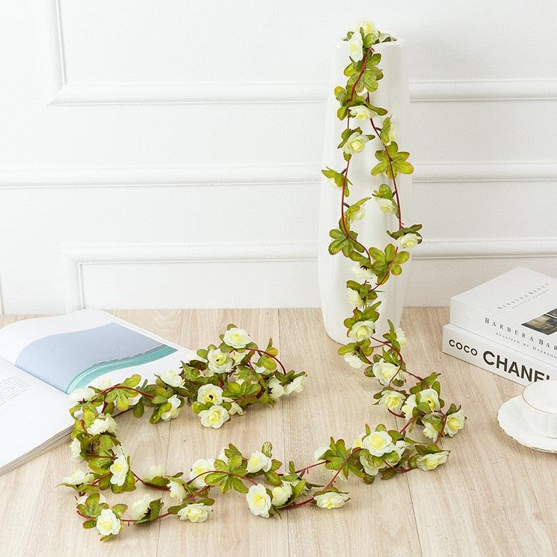 250CM Rose Artificial Flowers Christmas Garland for Wedding Home Room Decoration Spring Autumn Garden Arch DIY Fake Plant Vine - Lasercutwraps Shop