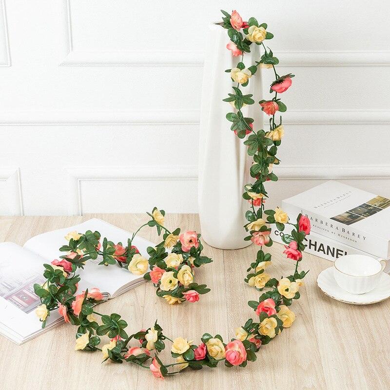 250CM Rose Artificial Flowers Christmas Garland for Wedding Home Room Decoration Spring Autumn Garden Arch DIY Fake Plant Vine - Lasercutwraps Shop