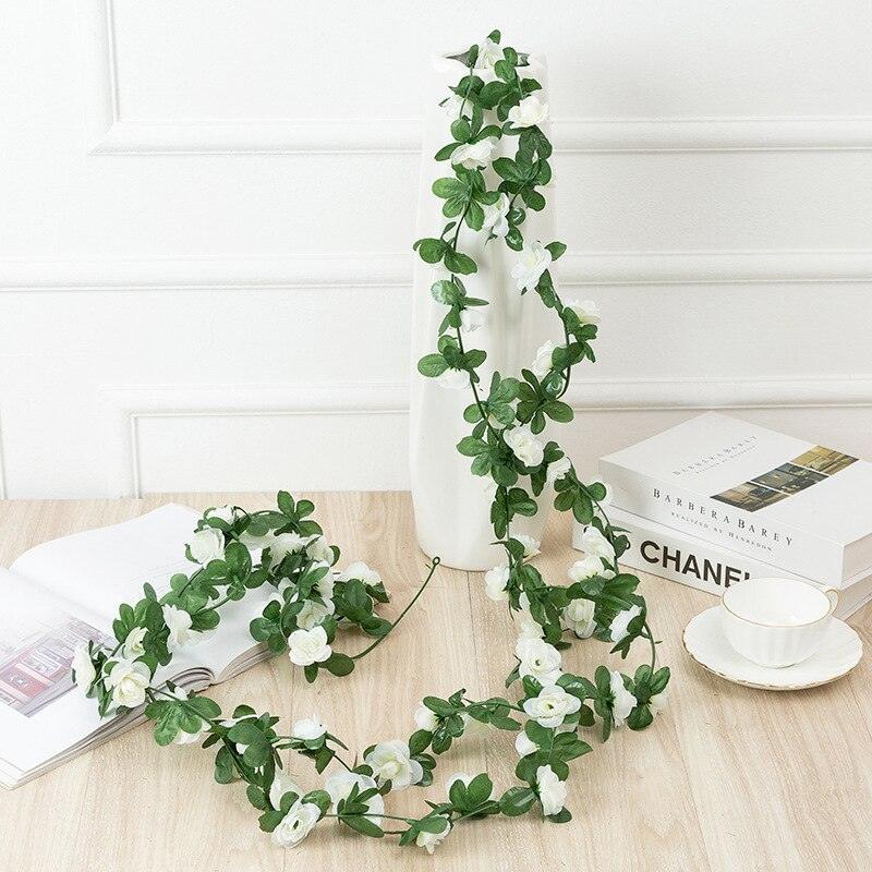 250CM Rose Artificial Flowers Christmas Garland for Wedding Home Room Decoration Spring Autumn Garden Arch DIY Fake Plant Vine - Lasercutwraps Shop