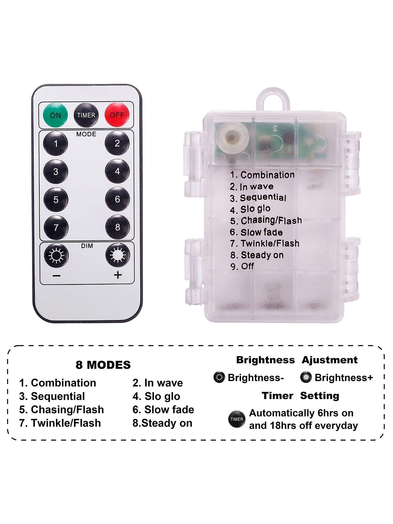 46FT 8 Modes 120 LED String Lights Outdoor Waterproof Fairy Lights Dimmable/Timer with Remote - Lasercutwraps Shop