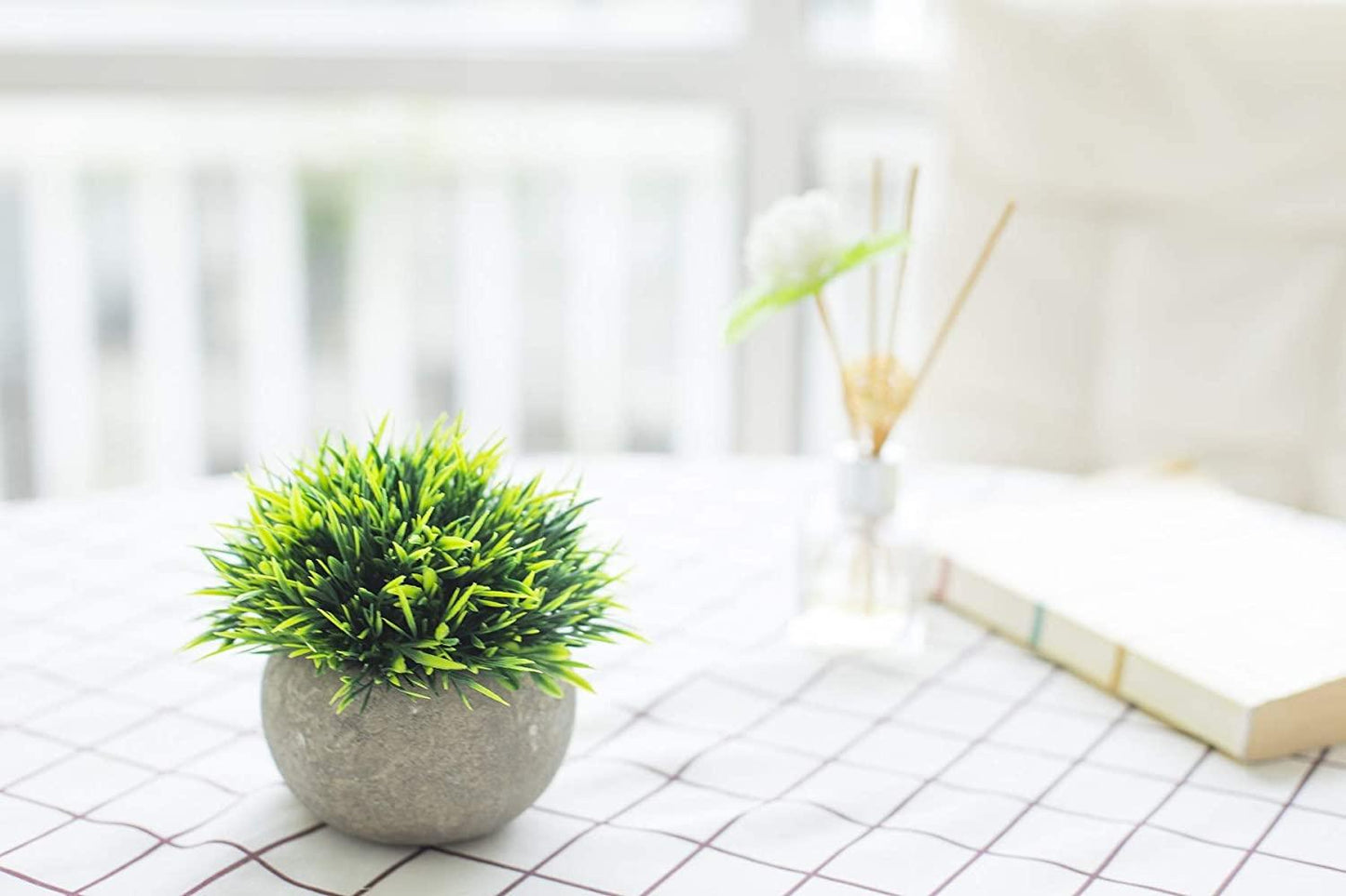 2 Pcs Fake Plants for Bathroom/Home Office Decor, Small Artificial Faux Greenery for House Decorations (Potted Plants) - Lasercutwraps Shop