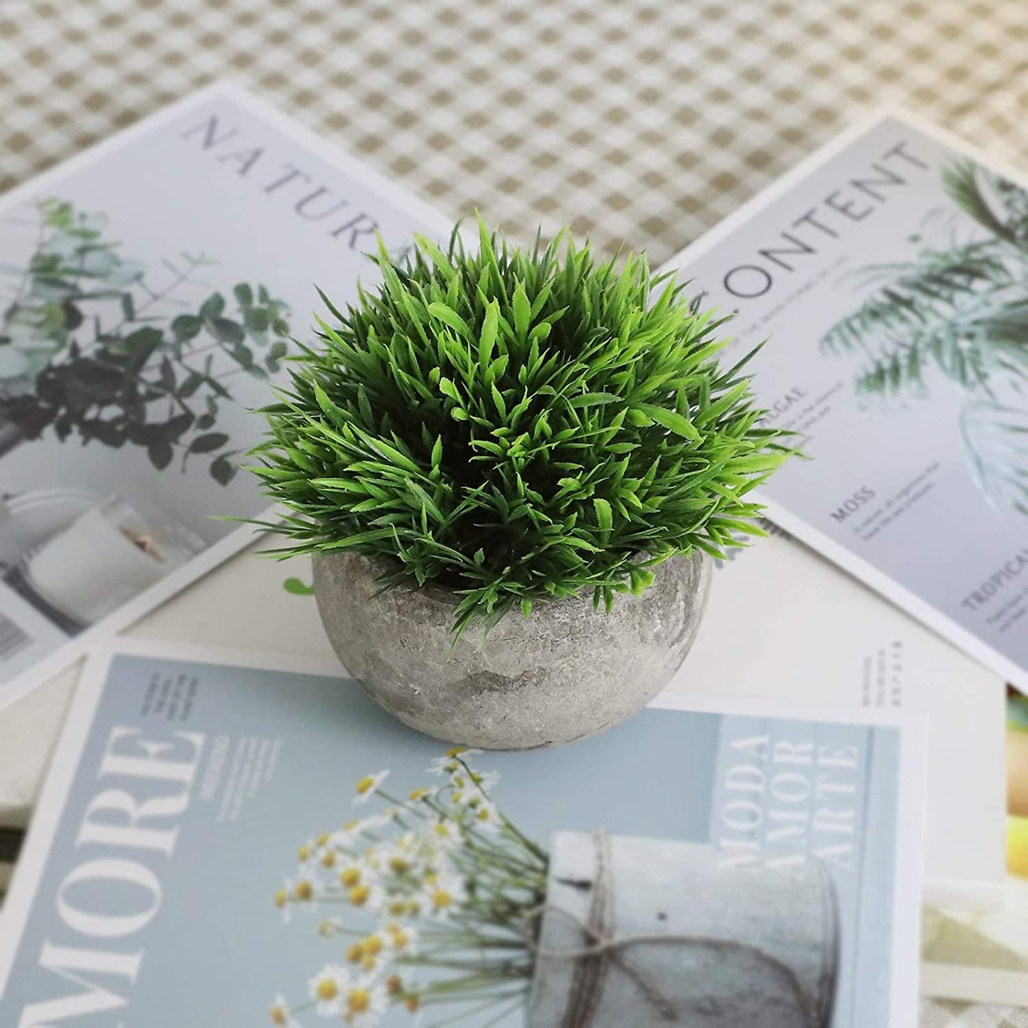2 Pcs Fake Plants for Bathroom/Home Office Decor, Small Artificial Faux Greenery for House Decorations (Potted Plants) - Lasercutwraps Shop