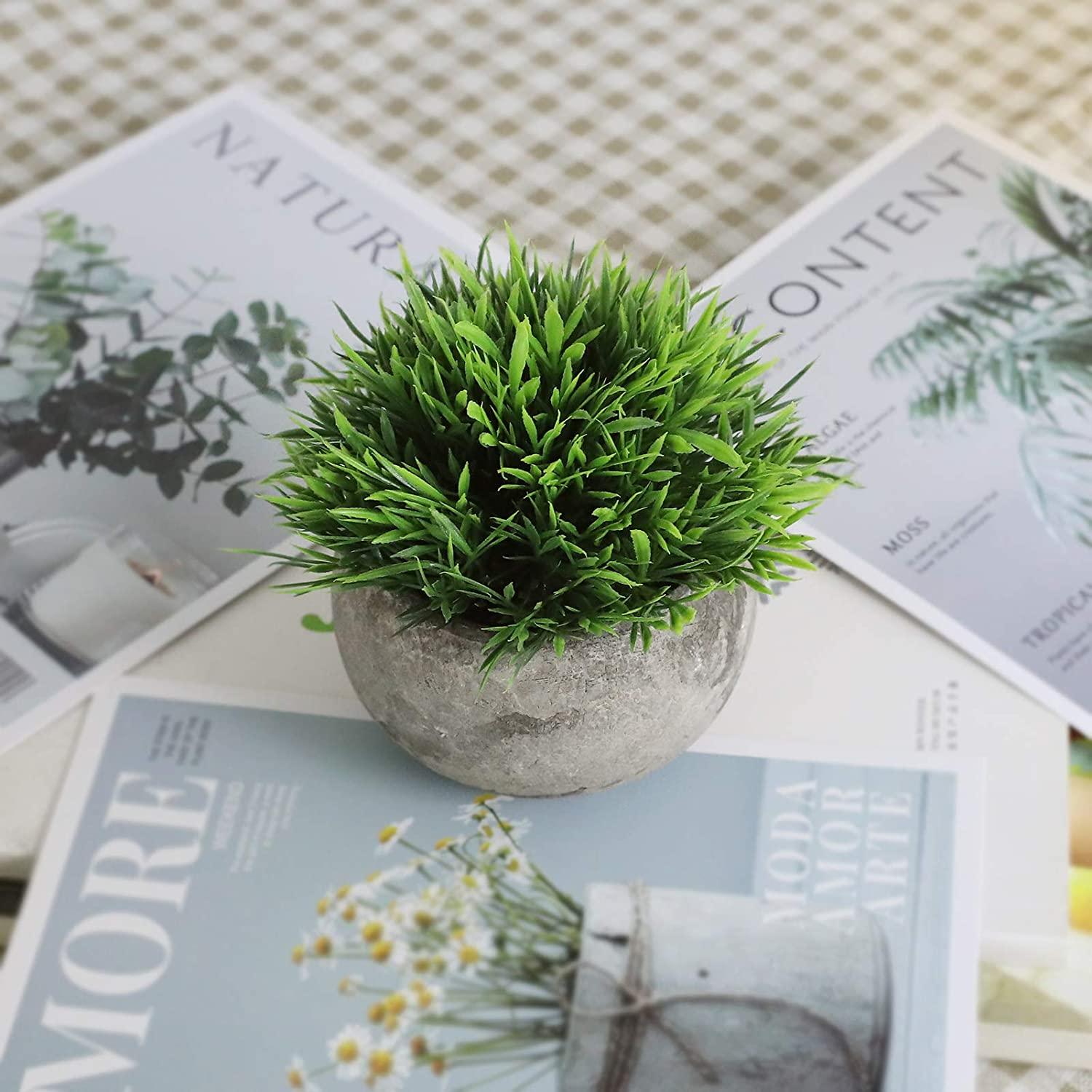 2 Pcs Fake Plants for Bathroom/Home Office Decor, Small Artificial Faux Greenery for House Decorations (Potted Plants) - Lasercutwraps Shop