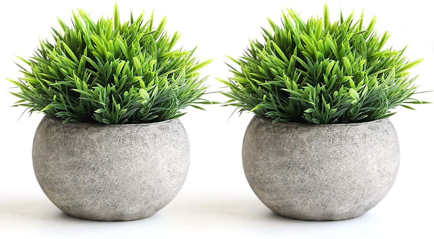 2 Pcs Fake Plants for Bathroom/Home Office Decor, Small Artificial Faux Greenery for House Decorations (Potted Plants) - Lasercutwraps Shop