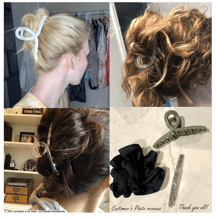 Extra Large Hair Claw Clip, Matte Glossy Twisted Hair Claw Clip, Minimalist Hair Claw - Lasercutwraps Shop