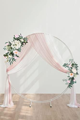2pcs Wedding Arch Flowers Artificial Flower Swag Pink Floral Swag for Wedding Decor - Lasercutwraps Shop