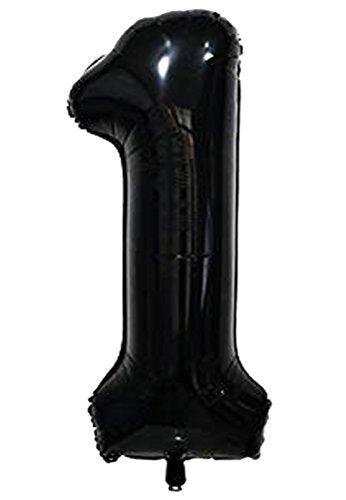Black Number 1 Balloon, 40 Inch - Lasercutwraps Shop