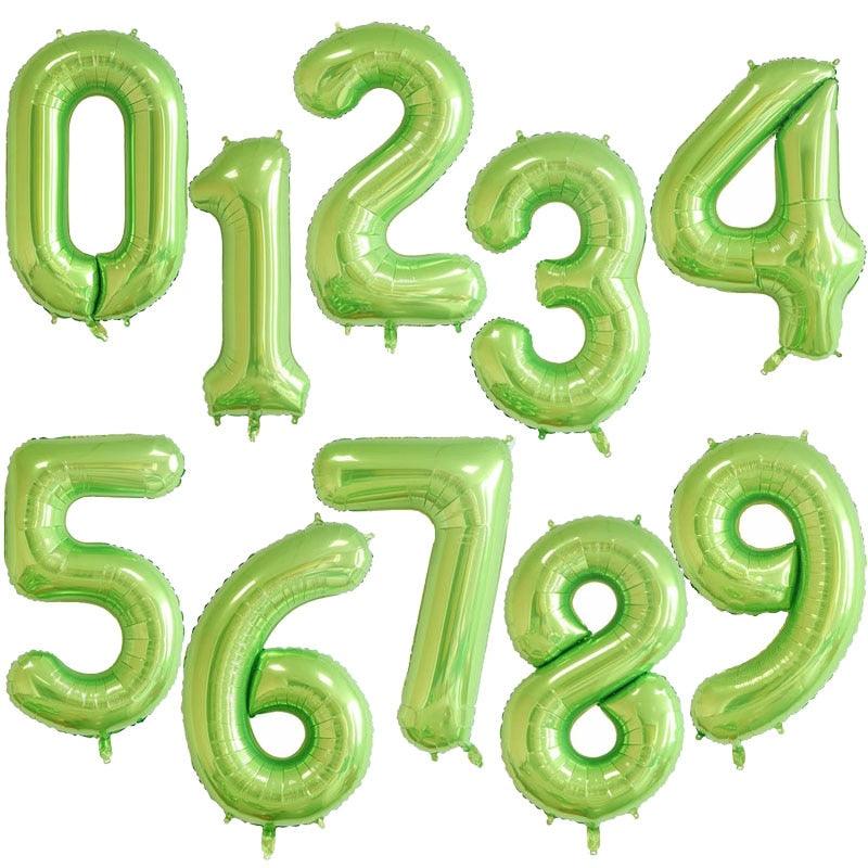 40Inch Big Foil Birthday Balloons Helium Number Balloon 0-9 Happy Birthday Wedding Party Decorations Shower Large Figures Globos light green - Lasercutwraps Shop