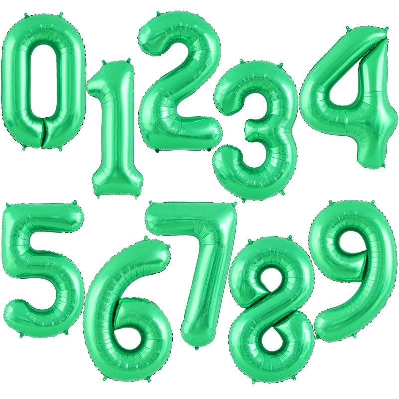 40Inch Big Foil Birthday Balloons Helium Number Balloon 0-9 Happy Birthday Wedding Party Decorations Shower Large Figures Globos Green - Lasercutwraps Shop