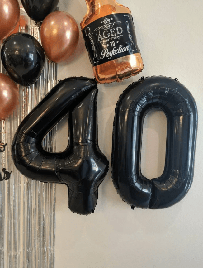 Cheers to 40 Years Birthday Decoration Set Whiskey Balloon 40th Birthday Balloons Jumbo 40 40th Birthday Decorations - Lasercutwraps Shop