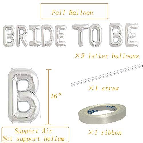 BRIDE TO BE Letter Balloons, Bachelorette Party decorations, Silver, 16 Inch - Lasercutwraps Shop