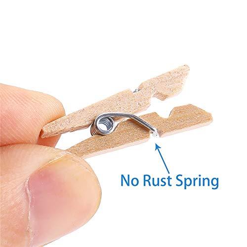 120 Pcs Mini Wood Clothespins,1 Inch Small Craft Wooden Clips with Jute Twine for Photo Wall and DIY Craft. - Lasercutwraps Shop