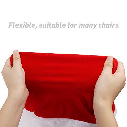 4pc Red Hat Dining Chair Slipcovers,Christmas Chair Back Covers Kitchen Chair Covers for Christmas Holiday Festival Decoration - Lasercutwraps Shop