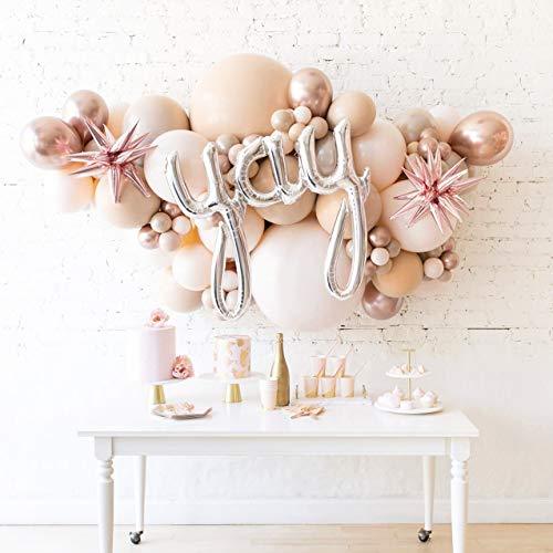 Blush Ivory Balloons Garland Kit Rose Gold Metallic Balloons Arch kit for Kids Adult Birthdays Weddings Receptions Decoration - Lasercutwraps Shop