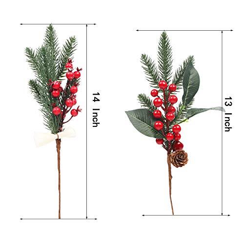 12 Pack Christmas Artificial Berry Twigs for Christmas Tree Decoration - Lasercutwraps Shop