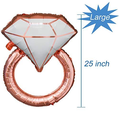 Giant Diamond Ring Balloons, Bachelorette Engagement Wedding Party Decor, 2 pcs, Rose Gold - Lasercutwraps Shop