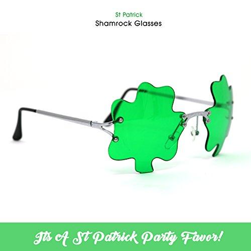 St. Patrick’s Day Irish Shamrock Leaves Green Leprechaun Costume Glasses - Lasercutwraps Shop