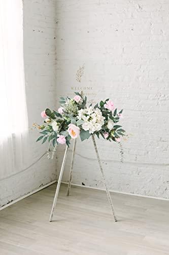 2pcs Wedding Arch Flowers Artificial Flower Swag Pink Floral Swag for Wedding Decor - Lasercutwraps Shop