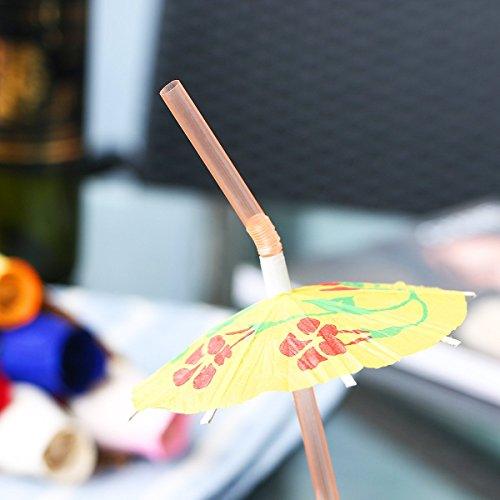 50 Umbrella Parasol Drinking Straws for Hawaiian Beach Cocktail Luau Party Decorations - Lasercutwraps Shop