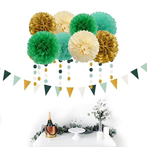 30pcs Rustic Wedding Tissue Pom Poms,Tassel Garland Banner,Birthday Gender Reveal Bachelorette Engagement Party Decor Baby Shower Decoration - Lasercutwraps Shop