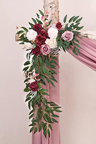 Artificial Wedding Arch Flowers Swag for Wedding Ceremony Sign Floral Decoration - Lasercutwraps Shop