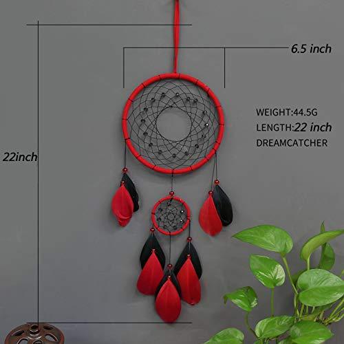 Red Dream Catchers, Dream Catcher for Wall Decor, Traditional Dreamcatcher Red Feather Wall Hanging Decoration - Lasercutwraps Shop