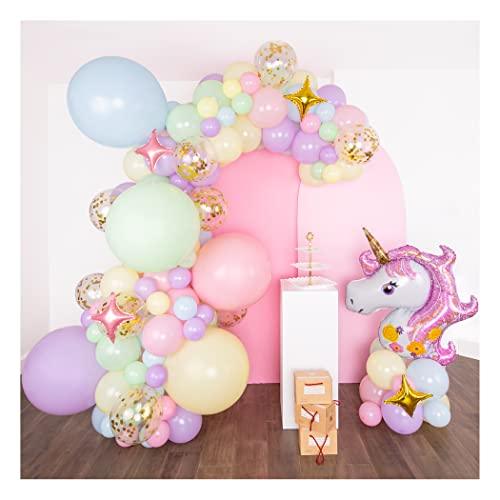 Shimmer and Confetti Premium DIY Pastel Unicorn Balloon Garland and Arch Kit, Giant Unicorn, Stars, Confetti. Unicorn Birthday Decorations for Girls. Easter Balloons. Macaron, Rainbow Party Supplies. - Lasercutwraps Shop