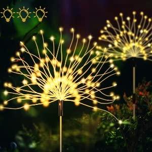 4 Packs Solar Warm White Garden Lights, Firework Lights with 120 LED Starburst String Lights for Wedding Christmas - Lasercutwraps Shop