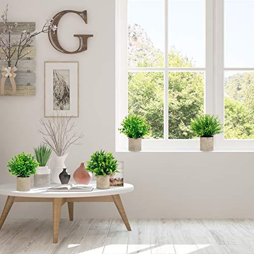 4 Packs Artificial Mini Potted Plants Fake Greenery Eucalyptus Rosemary Plastic Centerpiece for Barhroom Shelf Home Office Desk Table Indoor Decor - Lasercutwraps Shop