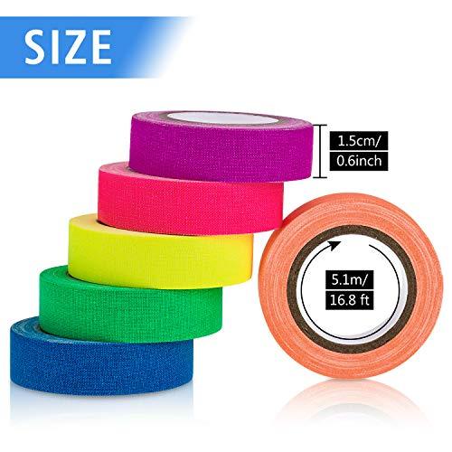 6 Colors Neon Gaffer Cloth Tape, Fluorescent UV Blacklight Glow in The Dark Tape for UV Party - Lasercutwraps Shop