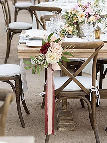 6pcs Wedding Aisle Decorations Church Chair Bench Pew Bows for Wedding Ceremony - Lasercutwraps Shop