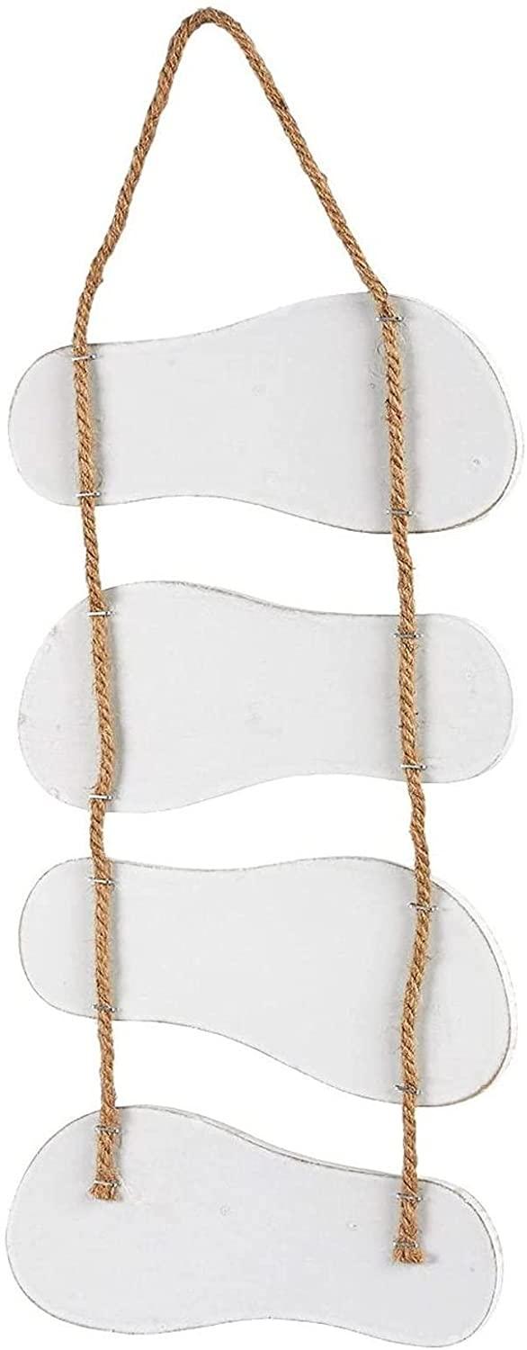 The Beach is My Happy Place Sign, Hanging Nautical Flip Flop Wall Sign Ornament for Home and Beach Bathroom Decor (8.5 x 20 In) - Lasercutwraps Shop