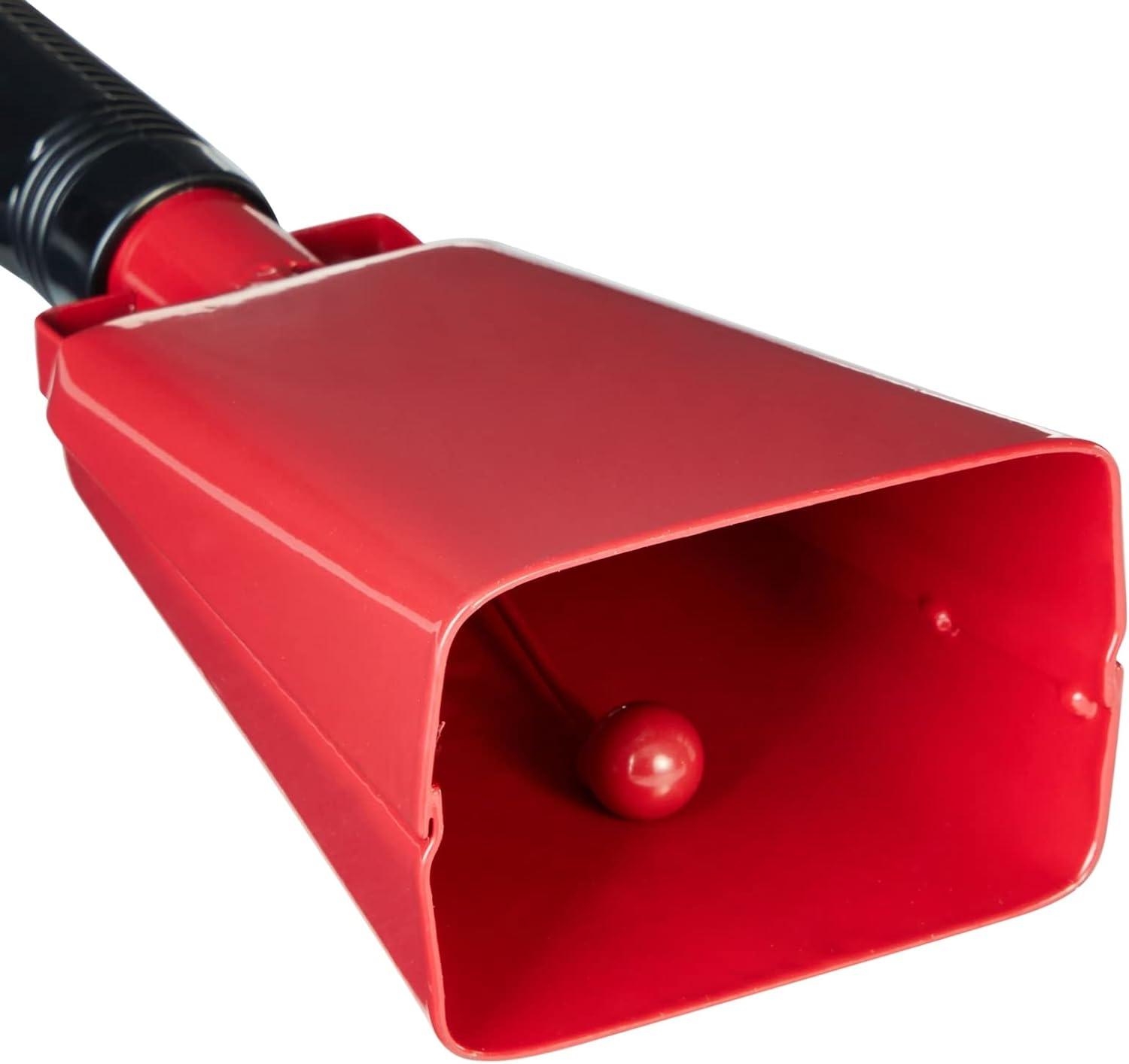 2 Pack Large Red Metal Cowbells for Football Games, 9 Inch Hand Percussion Noise Makers with Handles for Sporting Events, Graduations, Stadiums - Lasercutwraps Shop