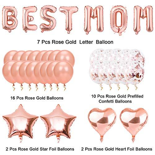 39PCS Rose Gold Mothers Day Balloons Set 16 Inch Letter Balloon Banner for Mothers Day Party Decorations - Lasercutwraps Shop