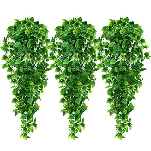 hanging fake ivy plant 3pcs Artificial Hanging Plants, 3.6ft Fake Hanging Plant, Fake Ivy Vin – Lasercutwraps Shop