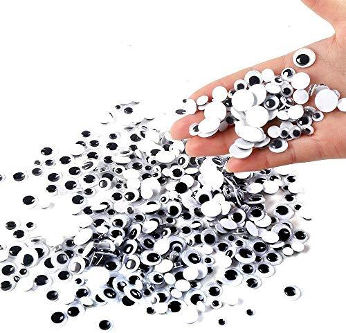 500 Pieces 6mm -12mm Black Wiggle Googly Eyes with Self-Adhesive - Lasercutwraps Shop