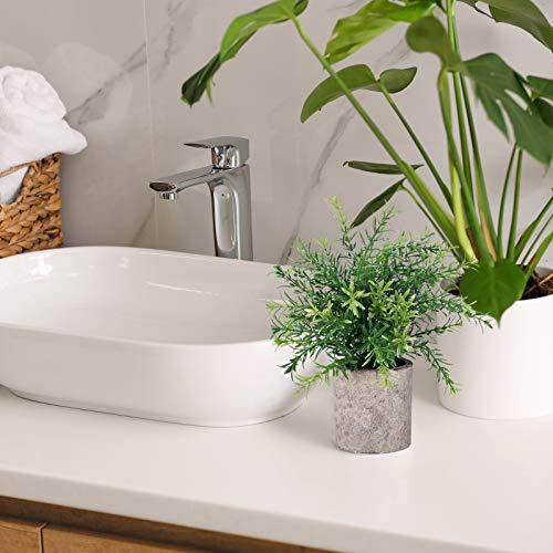 2pcs Artificial Mini Potted Plants Faux Rosemary Fake Plastic Bamboo Leaves for Bathroom Shelf Home Office Desk Room Decoration - Lasercutwraps Shop