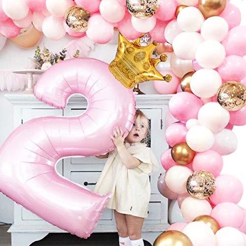 124 Pieces White Pink and Gold Confetti Latex Balloons for Baby Shower Wedding Birthday - Lasercutwraps Shop
