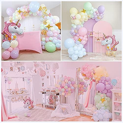 Shimmer and Confetti Premium DIY Pastel Unicorn Balloon Garland and Arch Kit, Giant Unicorn, Stars, Confetti. Unicorn Birthday Decorations for Girls. Easter Balloons. Macaron, Rainbow Party Supplies. - Lasercutwraps Shop