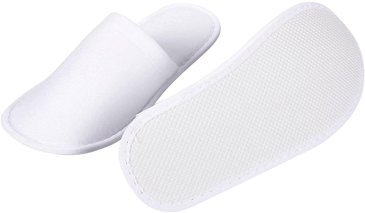 Non-Slip Disposable Slippers, Closed Toe for Hotel Guest and Spa (24 Pairs) - Lasercutwraps Shop