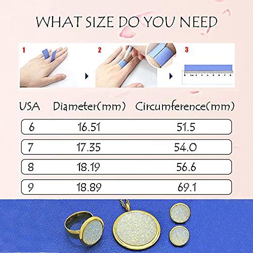 Gold Jewelry For Women Rings Earrings Chain Link Pendants Necklaces Sets Round Irregular Crystal Wedding Jewelry For Bride - Lasercutwraps Shop